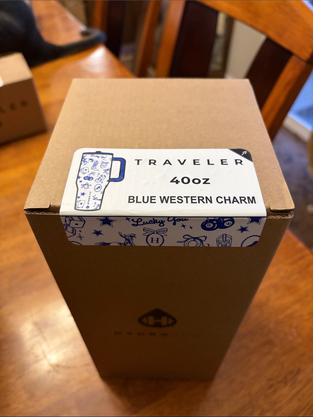 HydroJug Traveler 40oz Blue Western Charm